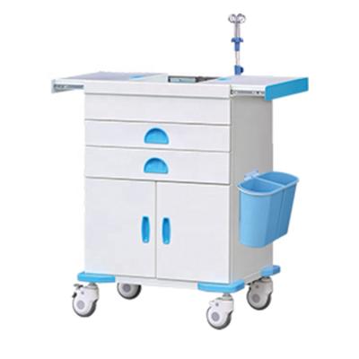 China Hospital LCD Display ABS Hospital Best Price Medical Rescue Trolley Emergency Trolley for sale