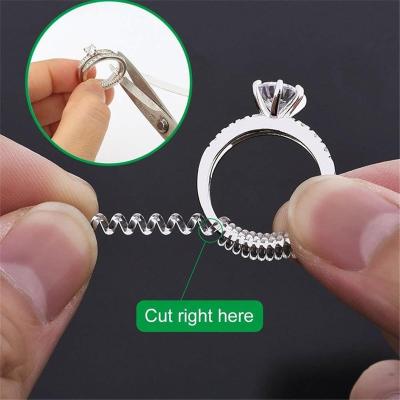 China 2mm 3mm 4mm Adjustable Clear Plastic 5mm Ring Sizer Invisible Ring Size Adjuster For Loose Rings for sale