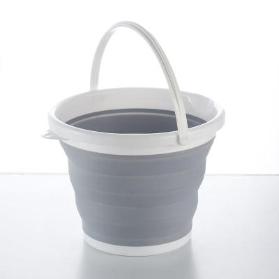 China Sustainable 10L Collapsible Silicone Bucket Folding Fishing Raise Outdoors Collapsible Water Carrier For Camping for sale