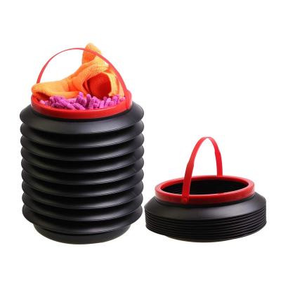 China Car Trash Bin Storage Container Bucket Car Wash Station Viable Multifunctional Waterproof Collapsible Folding Plastic Bucket for sale