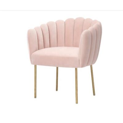 China Luxury New Design Luxury Velvet Fabric Dining Chair With Stainless Steel Leg for sale