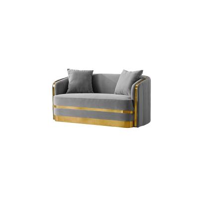 China Chesterfield SOFA Hot Sale Luxury Living Room Sofa With Gold Stainless Steel Base for sale