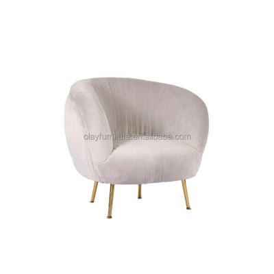 China One Seat Wedding Sofa Stainless Steel Legs Velvet Fabric Luxury Tufted Event Sofa for sale