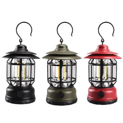 China Retro Outdoor Rechargeable Metal Camping Light Dimmable Candle Lamp Camping Lantern for sale