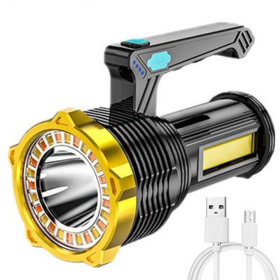 China New Design Two Emergency Light Color Usb Flashlight Torch Light With Side Light for sale