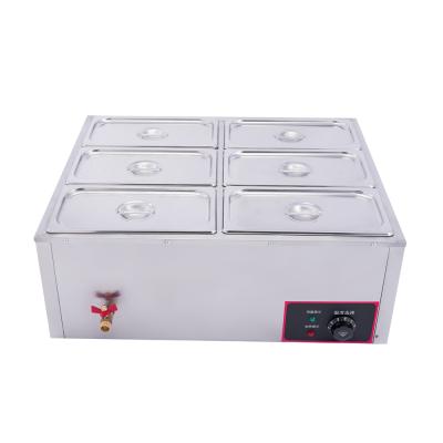 China Hotels Six Dishes Commercial Food Warmer Bain Marie Service Equipment For Restaurant for sale