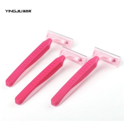 China Twin Razor 2 Blades Twin Blade Women Disposable One Time Use Shaving Razor For Ladies Razor for sale