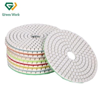 China Stone Polishing Engineered Stone New 100mm/4inch Diamond Polishing Pad For Marble Granite and Quartz of 2022 for sale