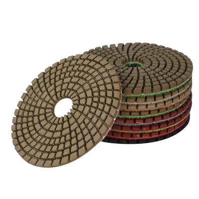 China Hot Selling Stone Polishing 100mm 125mm 4inch 5 Inch Diamond Polishing Pads For Concrete Terrazzo for sale