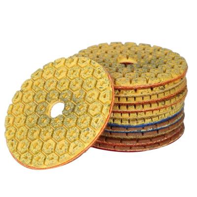 China Stone Polishing Bond 100mm Metal Diamond Polishing Pads for Granite and Hard Stone for sale