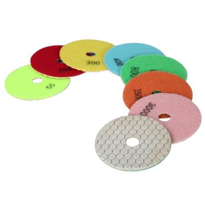 China Stone Factory Price 100mm White Dry Polishing 4inch Polish Pad For Granite Marble Quartz Engineered Stone Polish for sale