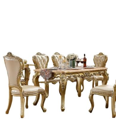 China European hot sale luxury dining room table wood furniture wooden dining table with chairs for sale