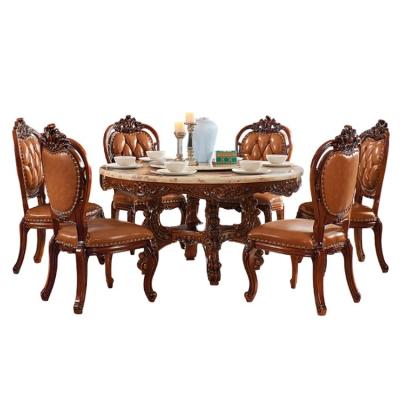 China Custom Wooden Rotating Dining Round Table And Round Shape Wholesale Price Chairs for sale