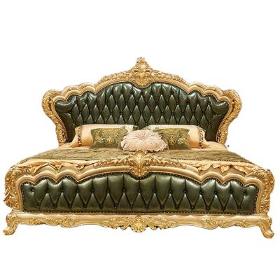 China Modern Popular Royal Style Luxury Gold Australia Solid Wood Carved Bedroom Furniture for sale