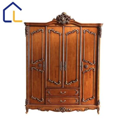 China Environmental Friendly European Antique Wardrobes Bedroom Almirah Wood Designs for sale