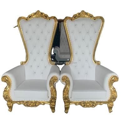 China Newest French Golden Palace Golden Chair and Queen Chair Chairs for sale