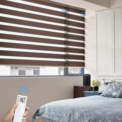 China 100% Polyester Motorized Blackout Zebra Retractable Blinds and Semi-blackout Roller Blinds Full for sale