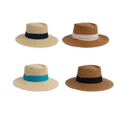 China Wide Picture Women Brim Beach Hat Bowknot Summer Sun Foldable Straw Hat for sale