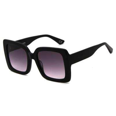 China Trendy Women Logo Big Frame Sunglasses Custom Cat 3 Quality Uv400 Acetate Frame Fashion Square Oversized Square Sunglasses for sale