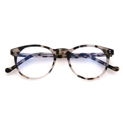 China Vintage Designer High Quality Men's Unisex Acetate Classy Round Optical Glasses Frame Eyeglasses Optical Glasses for sale