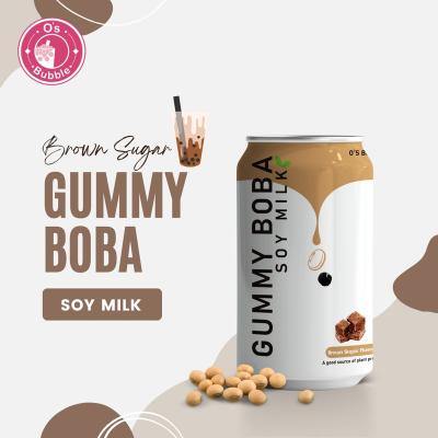 China O's Bubble Brown Sugar Plant Based Boba Milk Tea Drinks Soy Canned Round for sale