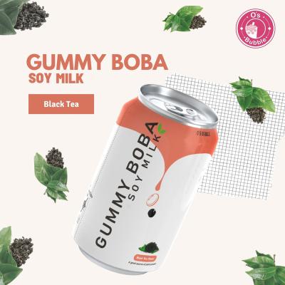 China Wholesale instant black tea flavor factory based 315ml soy milk drink with konjac boba pearls for sale