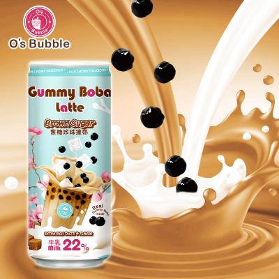 China Ready To Drink Bubble Milk Tea Bone Bubble Latte 470ml Taro Flavor Boba Bubble Milk Tea Gummy Drink for sale