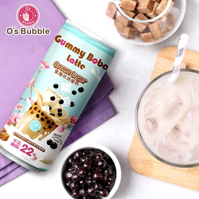 China 22% Extra Milk Taiwan 490ml Tapioca Pearls Taro Bubble Milk Tea Drink for sale