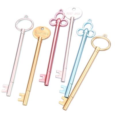 China Beautiful retro key shape natural creative neutral pen students with pens for sale