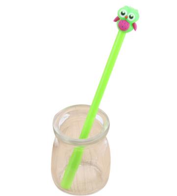 China Natural Creative And Lovely Fluorescent Candy Colored Neutral Owl Pen for sale