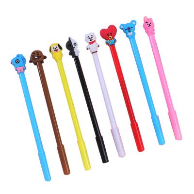 China New Design Natural Cartoon Animal Expression White Color Gel Pen for sale