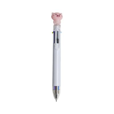 China office & School Pen 6 Color Ballpoint Pen Small Stationery Refill Press Color Pen Multifunctional Student Oil Cool Pen Small. for sale