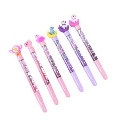 China Normal Luxury Creative Colors Cartoon Cute UnicornShape Quicksand Gel Fairy Pen for sale