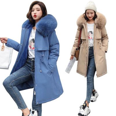 China 2022 Winter Women's Parka Fur Hooded Collar Viable Parka Thickened Warmth Women Plus Size Down Jacket Ditch Coat for sale