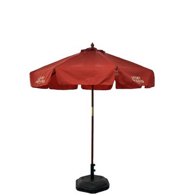 China Modern Wood Pulley Patio Bar&Restaurant Umbrella With Tilt for sale