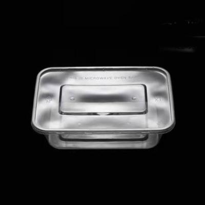 China 750ML Packaging Box Good Quality Plastic Box Disposable Square Transparent Take Out Container for sale