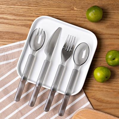 China Supply Gray Food Grade Plastic Knife and Fork Unique Design for Takeaway and Portable Picnic Knife and Fork for sale