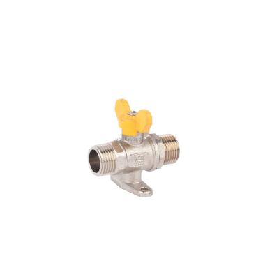 China Ball valve YF-V010 with base for gas pipeline, butterfly handle yellow ball valve YF-V010 for sale