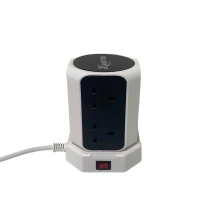 China UK Travel Plug Electrical Outlet Socket Tower With 4 USB Charging Port for sale