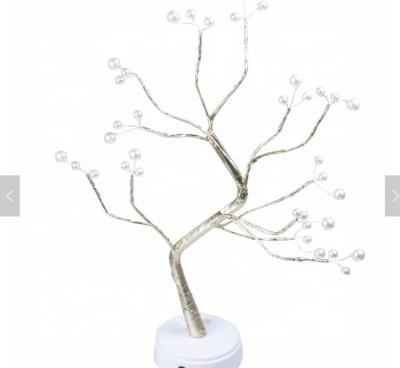 China Indoor USB Powered Color Christmas Bonsai Tree Light 108 LED Shimmer Silver White Battery Branch Light for sale