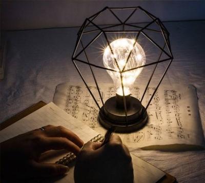 China Contemporary Indoor Cage Lamp Metal Lamp Creative Led Night Light Atmosphere for sale