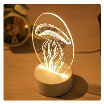 China Christmas Lights Christmas Light Decorations 3d Led Small Acrylic Night Light Lamp Transparent Warm for sale