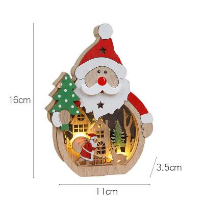 China Christmas Eve Lighting Atmosphere Christmas Snowman Lights Christmas Eve Party Decorations Hot Selling Wooden Centerpieces for sale