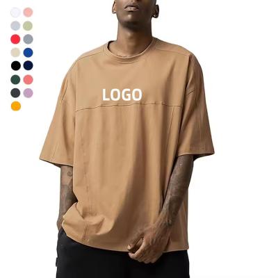 China Quick Dry men's blank tshirts high quality custom logo design oversized casual tees crewneck drop shoulder t-shirt for men for sale