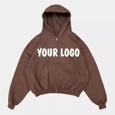 China Other Fleece Men's Custom Plain Oversized Blank Hoodies Cotton Pullover Vintage Stone Acid Washed cropped grey zip up Hoodie for sale