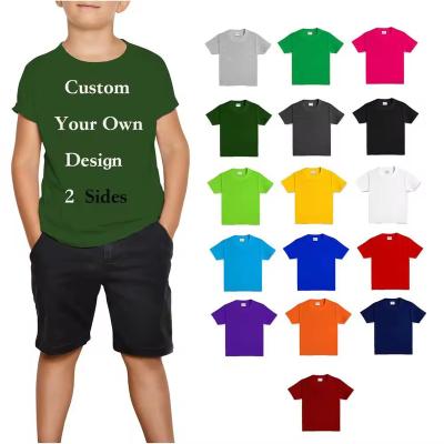 China Breathable Custom Summer 100% Cotton Kids T-Shirt Boys Girls Short Sleeve Customizable Wholesale Clothing for Toddlers Kids T Shirts for sale