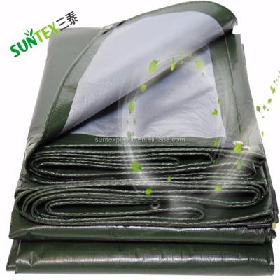 China For Medium Duty Motorhomes Reinforced Tarpaulin Black And Silver Color PE Tarpaulin For Cargo Protection for sale