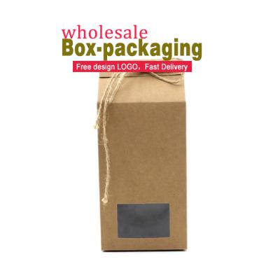 China Customized Recyclable Printed Brown Fried Chicken Bread Pasta Packaging Paper Packaging Boxes Custom Design With Plastic Window for sale