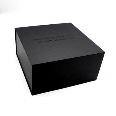 China Recyclable high quality custom shape matte black book folding cardboard box with magnetic closure for sale