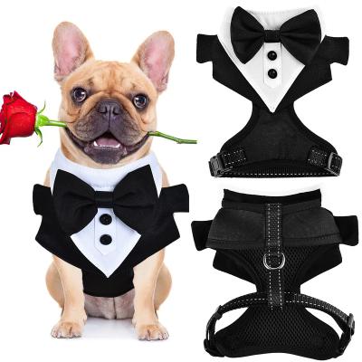 China Wholesale Custom Eco Friendly Adjustable Step In No Pull Designer Custom Logo Personalized Luxury Pet Dog Vest Harness And Leash Set for sale